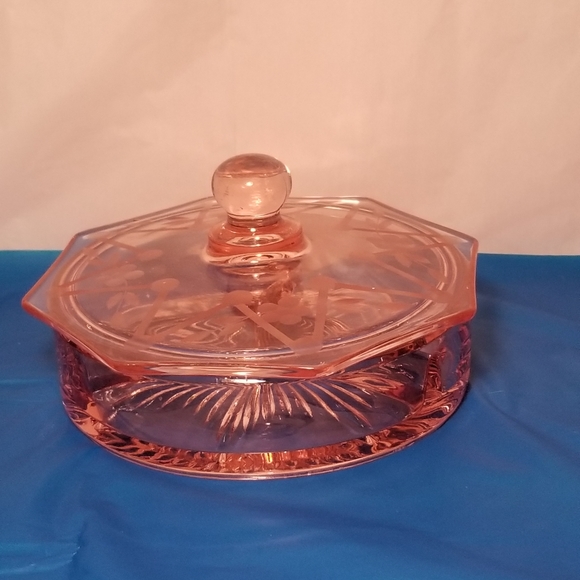 Other - Pink Depression glass divided dish with lid